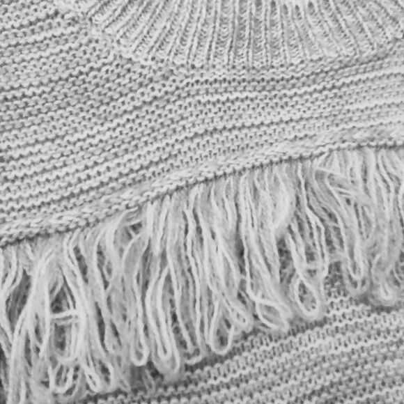 Anthropologie fringe mixed materials sweater XS - Picture 5 of 9